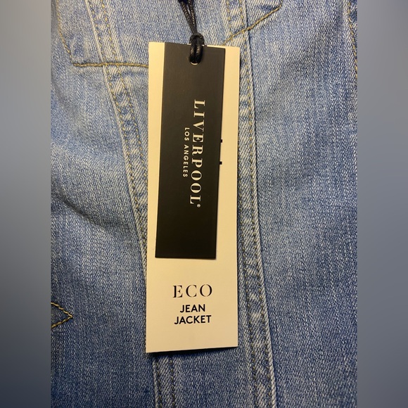 NWT Liverpool Women’s Classic Jean Jacket with‎ Fray in Birch Bay Fall Stretch - Picture 9 of 10